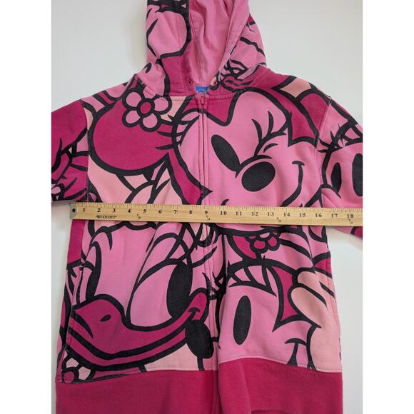 VTG Disney Tokyo All Over Print Pink Minnie Daisy Full Zip Hoodie - Picture 7 of 10